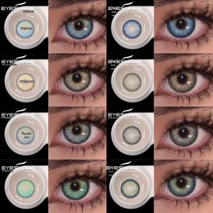 Lens Kính Áp Tròng Màu EYESHARE Màu Xanh Dương Tự Nhiên Mắt To Màu Xanh Lá & Xám Dùng Hàng Năm Chất Liệu HEMA Dành Cho Nữ