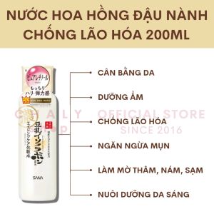 Nước hoa hồng đậu nành chống lão hoá Sana Nameraka Honpo Wrinkle Lotion N 200ml Nhật