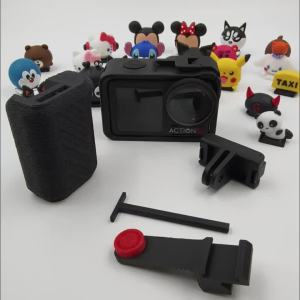 3D Printed Camera Grip Handle for DJI Osmo Action 3/4/5 Pro Compatible with Original Cage & Quick Release Cold shoe accessories