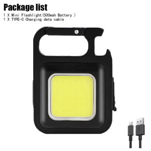 Portable COB LED Folding Flashlight - Magnetic Work Light Lantern USB Rechargeable Emergency Repair Camping Torch Lamp with Hook
