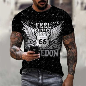 เสื้อยืดแขนสั้นพิมพ์ลาย 3D สำหรับผู้ชาย สไตล์ฮิปฮอปสตรีทสไตล์ใหม่ในช่วงฤดูร้อน เสื้อตัวบนพิมพ์ลายสีสันสดใส เสื้อผ้าทำงานแบบลำลอง