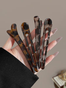 กิ๊บติดผมลายเสือดาวขนาดใหญ่สไตล์วินเทจสำหรับผู้หญิง กิ๊บติดผมแบบปากเป็ด หัวเข็มขัดหน้าร้อน ประดับผม เครื่องประดับแฟชั่น