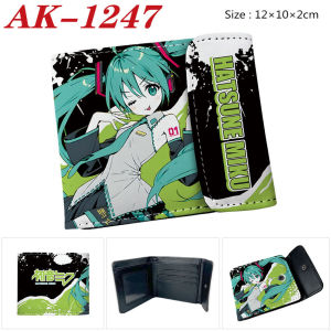 Bandai | Kawaii Hatsune Miku Virtual Singer Figures Cute Anime Cartoon Print Fashion Snap Wallet Pu Change Storage Card Bag Gift