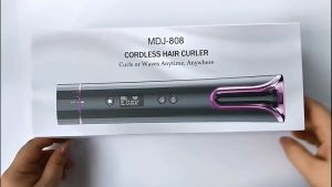 FastCoil Plus Automatic Curling Iron - Rechargeable LCD Wireless Hair Styler for All Hair Types Travel Size