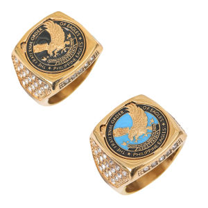 Pure Stainless Steel Eagles Solid Bull Ring for Men with Shinny Rhinestone Size 7-13