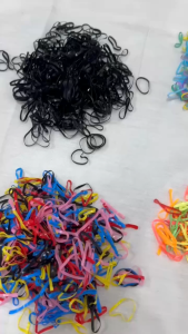 500pcs Kids Disposable Rubber Band High Elastic Hair Tie for Toddler Girls Colorful Black Mini Hair Ring No Damage