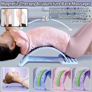 Magnetic Therapy Acupuncture Back Massager Lumbar Stretcher Back Pain Relief Lower Back Support Posture Corrector Yoga Fitness