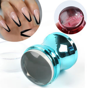 1 Set Mirror Nail Stamper Clear Silicone Head Manicure Scraper Transfer Templates Printing Kits French Design DIY Manicure Tools
