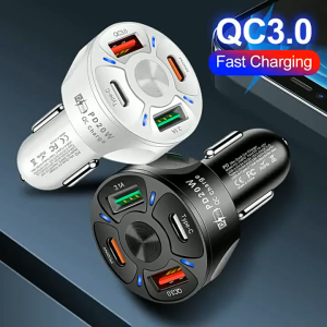 【Trinity】PD 55W Car Charger Fast Charging Qualcomm 3.0 Quick Charge 1PD + 2USB Adapter Electromagnetic disruption resistance Overload overcharge leakage protection Smart temperature adjustment Circuit shortage protection