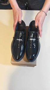 Korean British Style Black Casual Leather Shoes For Men New Leather Shoes Mens Business Formal Wear Shoes