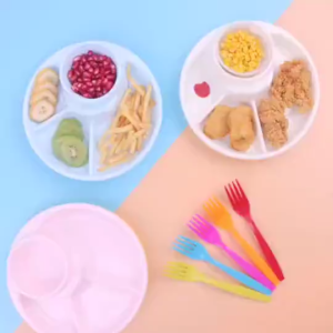 All in One Meal Prep Portion Control Plate Nipiin Divided Diet Tray for Fridge Microwave On-the-Go Supports Weight Loss Healthy Eating for Adults Kids