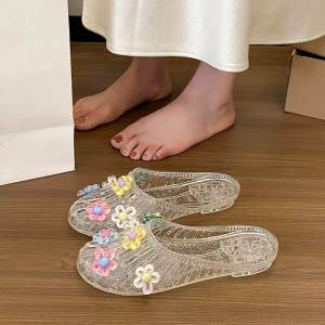 PH | Clear Soft Bottom Womens Flat Half Slippers