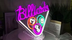 1pc Billiards Neon Wall Decoration Board Purple LED Neon Sign Suitable for Billiards Room Game Room Birthday Party Decoration