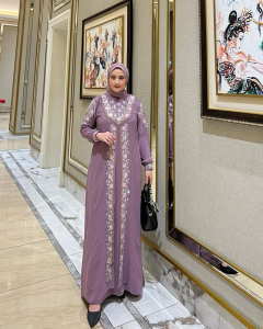 Clarissa Series Bordir Ceruty Gamis Wanita Terbaru 2024 Viral Dress Kondangan Wanita Elegan Hijab