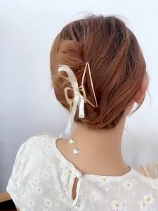 WDS Jepit Rambut Butterfly Bentuk Hair Clips Kupu-Kupu Mutiara Vintage Bahan Metal Ukuran Besar Geometric Hairpin Pita Korea Hair Pins Hair Claw Clip A7