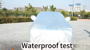 【6 Layer Protective】AIkaid Half Car Cover Universal Car Cover Waterproof Sunproof UV Protection Dustproof and Rainproof Outdoor Protection Suitable for Hatchback SUV Sedan pickup truck Car Sunshade Cover Windshield Cover