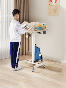 Childrens Study Desk Adjustable Desk Tilting Desktop Movable Computer Table For Home Small Apartment Office Workbench