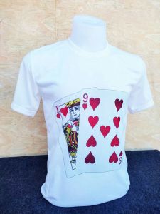 เสื้อยืด เสื้อไพ่ ลายไพ่  เนื้อผ้านุ่ม ใส่สบาย ซักแล้วไม่ยืด ไม่หด