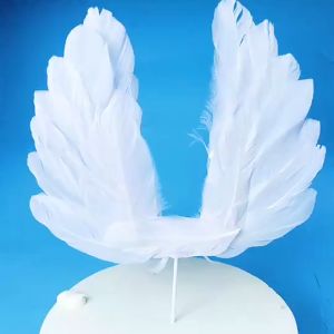 5pcs Topper Kue Sayap Bulu Angsa Malaikat Cake Topper Wing Wings Hiasan Kue Ulang Tahun