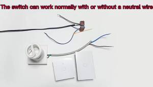 EU WiFi Smart Light Switches No Neutral Wire Touch Switch RF433 Work With Tuya Smart Life App Control Support Alexa Google Home
