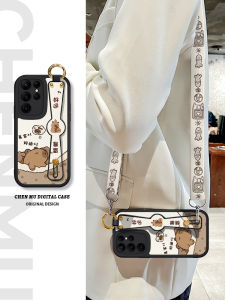 Samsung S25 Phone Case Womens New Style Ultra Silicone Strap Hanging Rope Bracket Support Fall Proof Cute Cartoon Creative Design