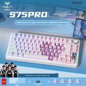Aula | Triple-Mode 2.4G Wireless Customized Mechanical Keyboard for Gaming and E-Sports With Side Lettering