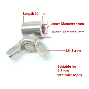 Stainless Steel Handscrew Clamp Steel Cable Head Protector Sleeve Handscrew Locking Clamp Fasteners Buckle Pin Full Size 2-20mm