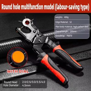 Leather Hole Punch Pliers Tools Multifunctional StainlessSteel Belt Hole Punching Tool Heavy Duty Eyelet Puncher Crafts Tool