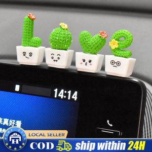 【Local delivery】 Cartoon Cactus Car Dashboard Ornament Automotive Interior Plant Ornament Dashboard Cactus Decoration Accessories