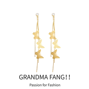 Elegant Long Tassel Butterfly Earrings Womens S925 Silver Needle Forest System Fairy Tale Atmosphere Fashion Jewelry