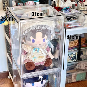 Acrylic Cotton Doll Storage Display Cabinet Home Use Large Doll Figure Desktop Organizer Shelf Transparent Dustproof Box