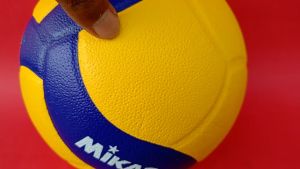Bola Voli Volley Ball 100% Original Mikasa V320W Bahan PU Tekstur Kulit Jeruk Asli