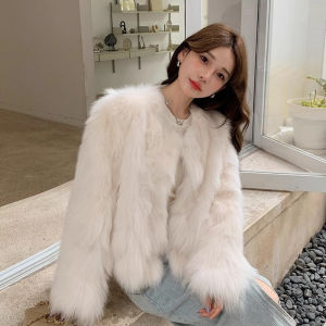 Tuscan Imitation Fox Fur Environmental-Friendly Fur Outwear Womens Short Fall and Winter New Arrival Young Fur Coat Small