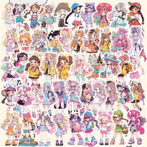 Cute Q Version Dopaamine Style Stickers DIY Guitar Luggage Mobile Phone Case Notebook Travel Journal Waterproof Stickers for Water Bottles