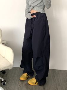 Quần Ống Rộng Ống Đứng Cạp Cao Phong Cách Mỹ Cổ Điển Dành Cho Nữ Mùa Xuân Thu Quần Dài Ống Rộng Thoải Mái