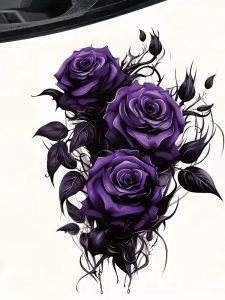 Miếng Dán Xe Ô Tô Vô Hình Hoa Hồng Màu Tím Chống Nắng Chống Thấm Nước Che Dấu Vết Xe Máy Xe Điện