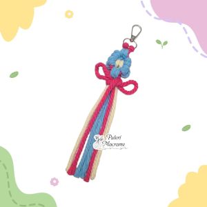 TERLARIS | Gantungan Kunci Daisy Macrame | Keychain Macrame | Bag Charm Macrame | Gantungan Tas | Souvenir Ganci