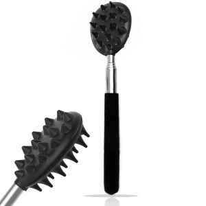 Extendable Cactus Back Scratcher with 1/4-inch & 1/2-inch Spikes Retractable One-Hand Itch Stick for Men & Women Durable PVC