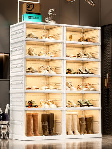 MEIZHUFU | Foldable Transparent Shoe Storage Cabinet