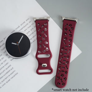 Engraved Dog Paw Band for Samsung Galaxy watch 8 classic 46mm Sport Silicone Strap for Galaxy watch 8 44mm 40mm Bracelet Correa