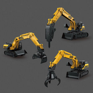 Simulation Inertia Hand-Cranking Engineering Vehicle Stone Grabbing Machine Breaking and Dismantling Machine Timber Grabber Model Sliding Childrens Toy Childrens Day Gift