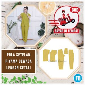 【COD】Pola Setelan Piyama Wanita Lengan Setali Dewasa | Pola Baju Wanita Lengkap | Pola Instan | Pola Jiplak | Pola Jahitan Lengkap Firdaus Busana