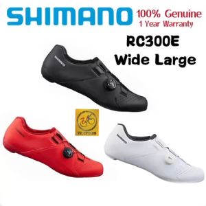 [GENUINE] SHIMANO RC300 RC300E WIDE MEN SHOE EU40 41 42 43 45 46 ROAD CYCLING SHOE BLACK RED WHITE - VK Cycles Puchong