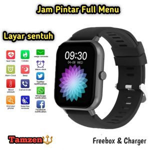 Smartwatch Pintar Jam tangan pria wanita Pesan Panggilan notifikasi sosmed Camera Music remote Gelang Bluetooth  Monitor tidur kesehatan olahraga kebugaran  Jam tangan Hp Android 1.83 Gts