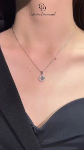 Dây chuyền nữ kim cương Moissanite Caterina Diamond  Moonstone Necklace DN005