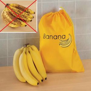 "Insulated Fresh-Keeper Bag - Reusable Storage Organizer for Bananas Lettuce & Vegetables (Drawstring Closure)"