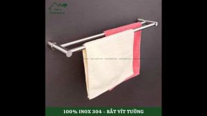 Thanh treo khăn đế đúc đặc Inox 304 PHÁT ĐẠT không rỉ sét (dài 60cm/80cm/1m/1m2) máng khăn giá móc khăn mặt vắt khăn(SP030.034)