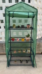 โรงเรือนเพาะปลูก เหล็กคุณภาพสูงสีดำ สแลน PE สีเขียว HA-39