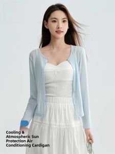 Miiow | Cat Woman Ice Silk Sun Protection Short Thin Outerwear Summer 2025 New Style Lyocell Fiber Long Sleeve Button Up Cover Up