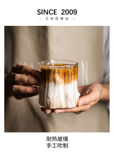 แก้วกาแฟ Borosilicate ทรงสูง ใส ดั้งเดิมสไตล์ญี่ปุ่น แก้วกาแฟลาเต้ ทรงเรียบง่าย ดีไซน์หรูหรา สำหรับใช้ในบ้าน